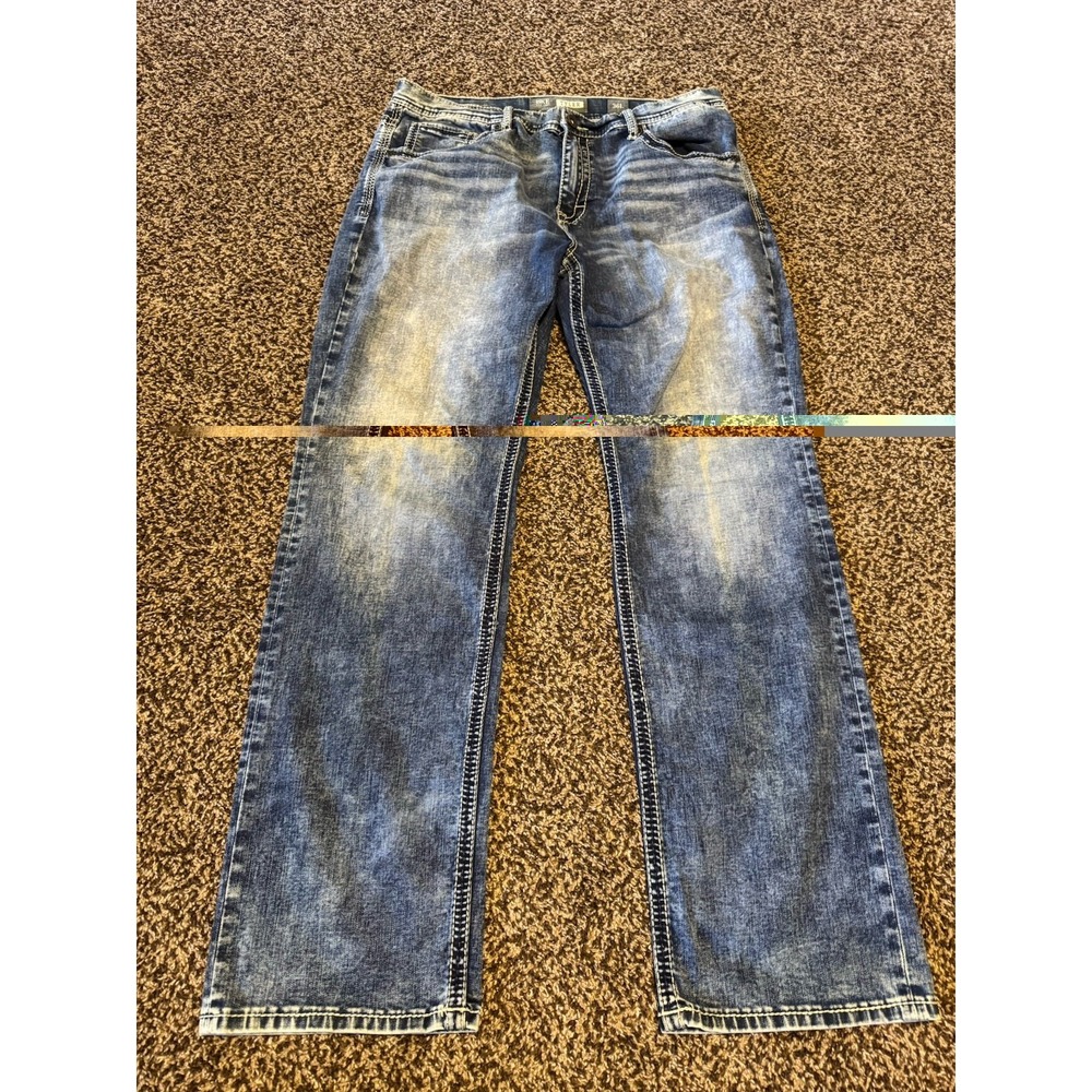 BKE Tyler Straight Leg 36L 36x34 Men's Jeans Distressed Cowboy Rock Western